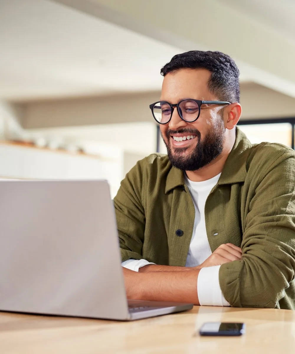 A client joining a telehealth therapy session from home